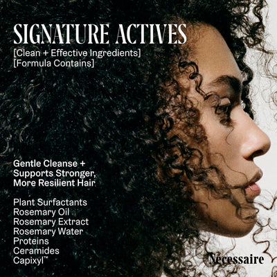 Nécessaire shampoo in hand demonstrating easy application and control