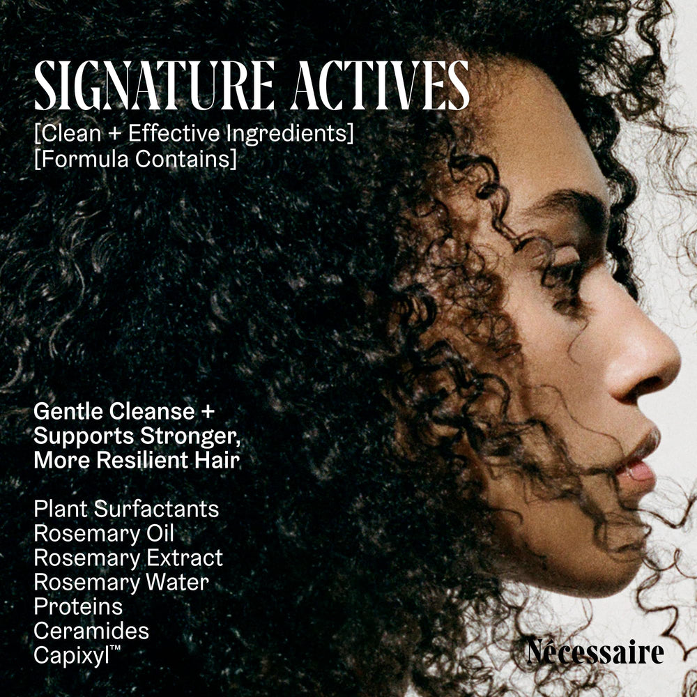 Nécessaire shampoo in hand demonstrating easy application and control
