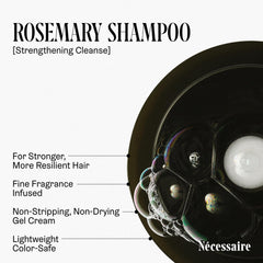 Nécessaire textura del champú gel-crema mostrando espuma suave y limpieza delicada