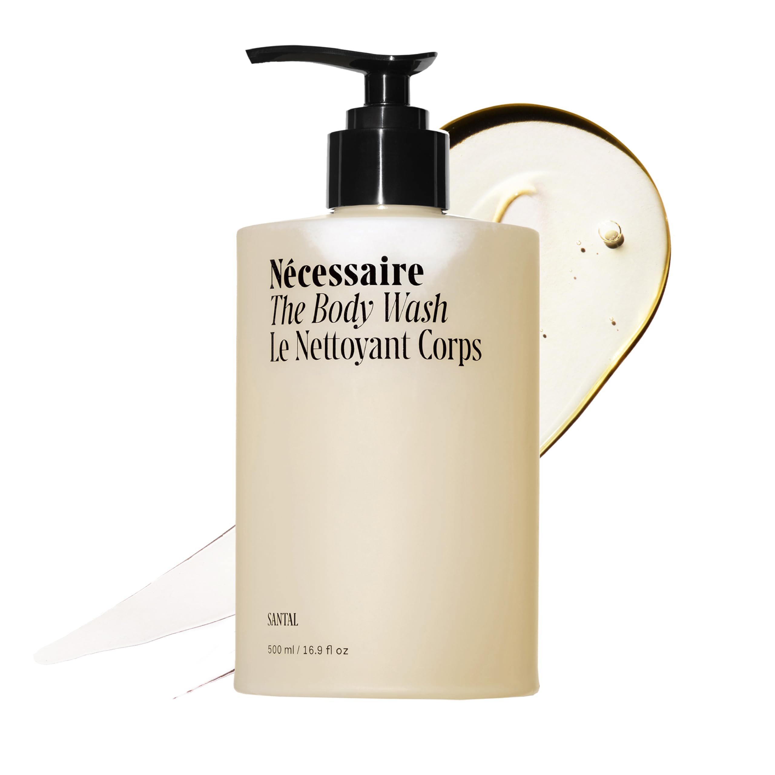Nécessaire frente del gel Santal mostrando el envase y la marca, limpieza suave