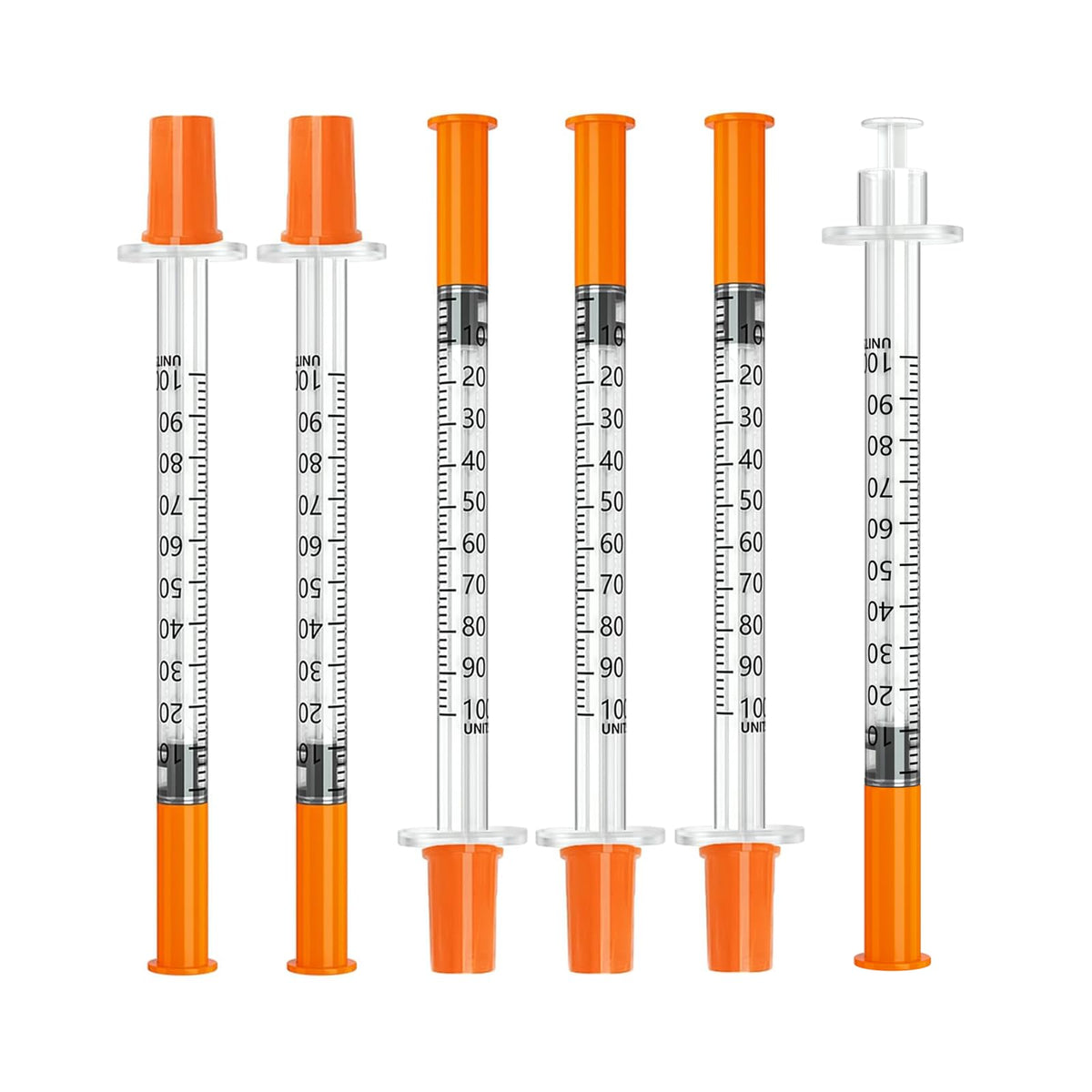 NEEDIVO caja frontal de 100 jeringas 1 ml mostrando embalaje organizado y beneficio de stock