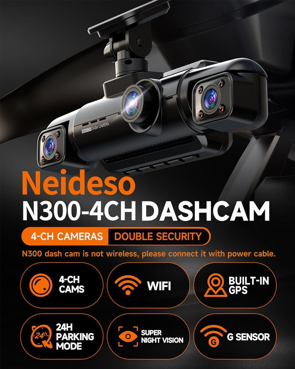 Neideso lente interior capturando ocupantes y eventos en cabina