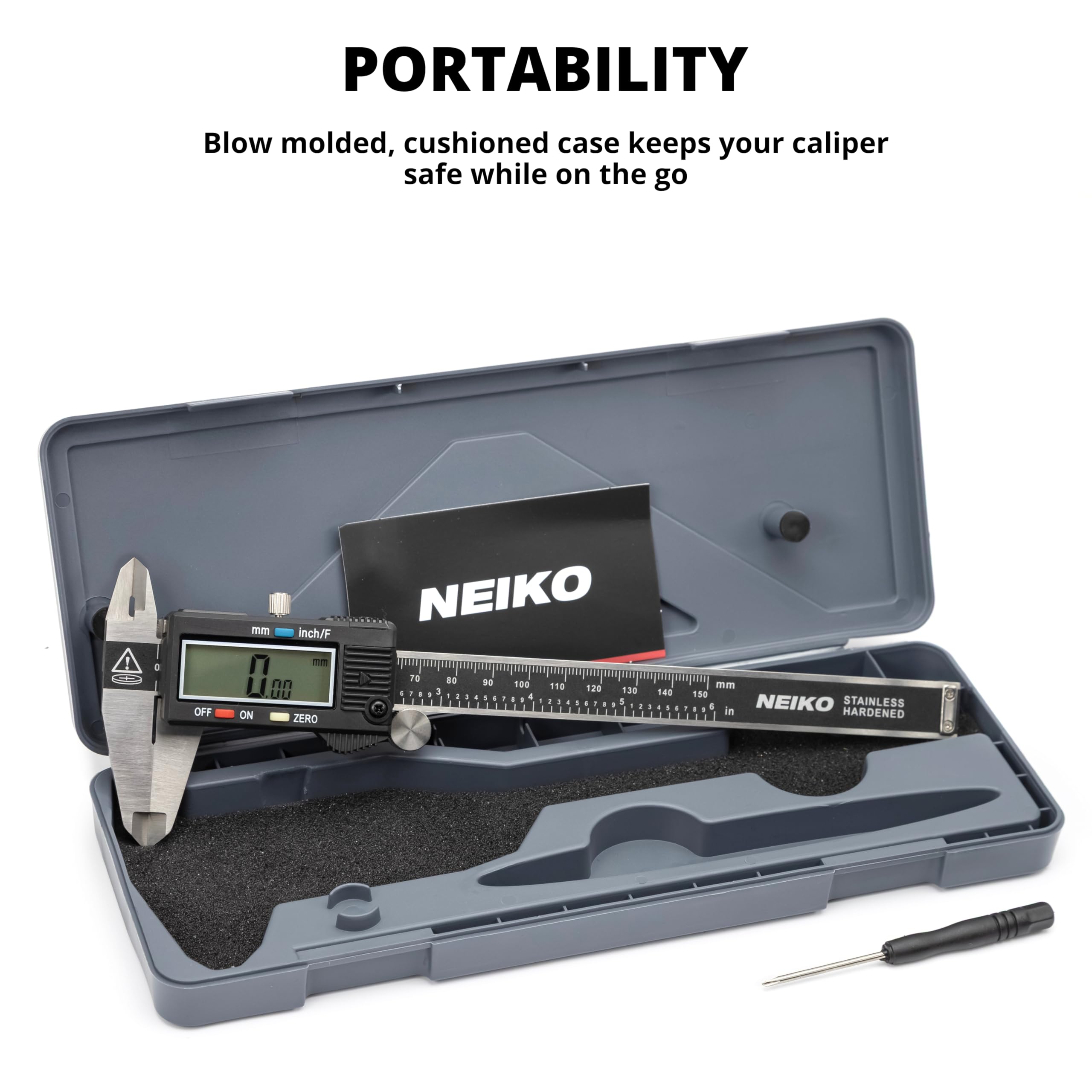 NEIKO estuche rígido gris para transporte seguro y protección contra golpes