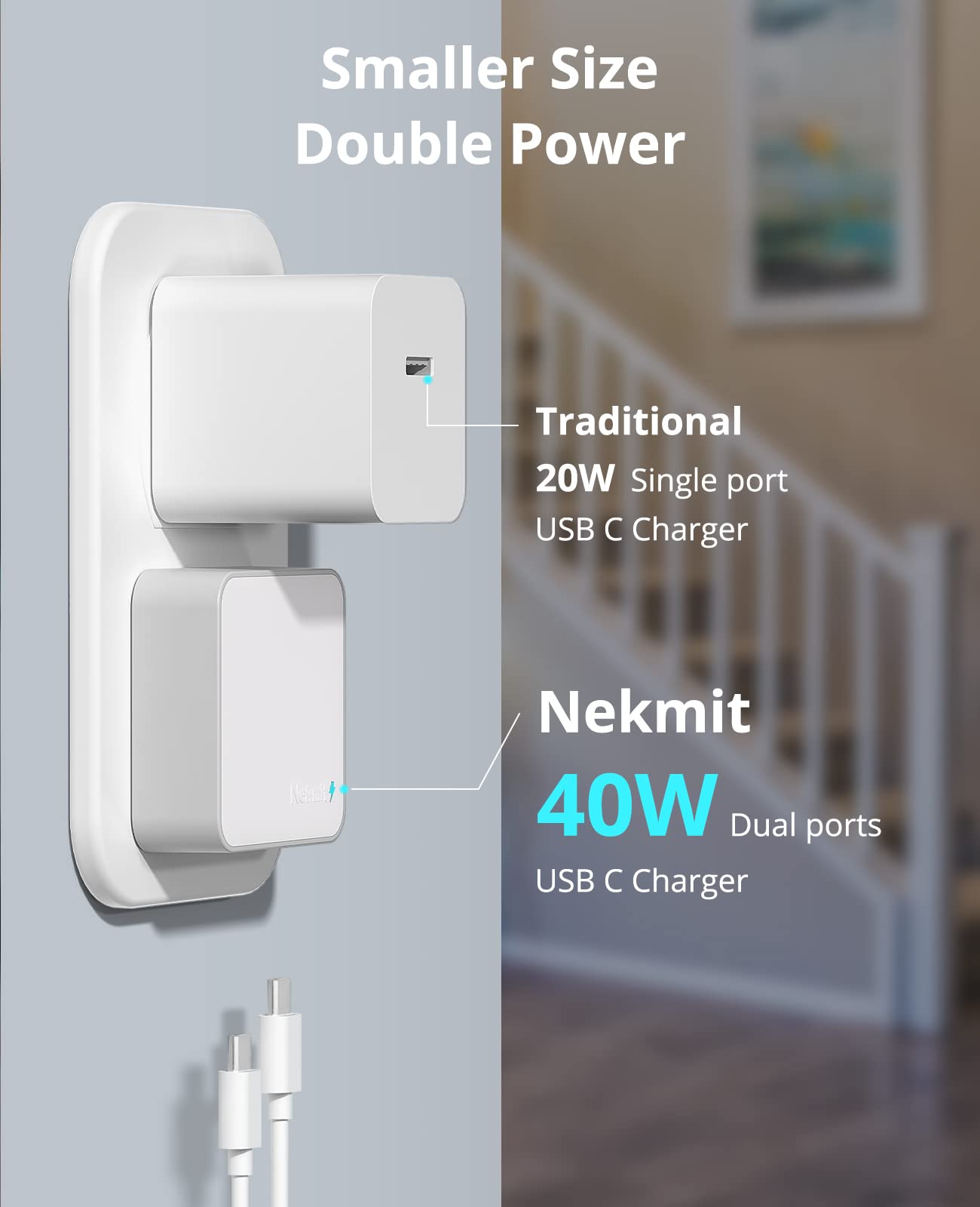 Nekmit textura y acabado del cargador que transmite durabilidad y bajo calor