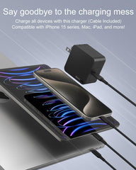 Nekteck charger with foldable plug folded down for easy packing and safe transport