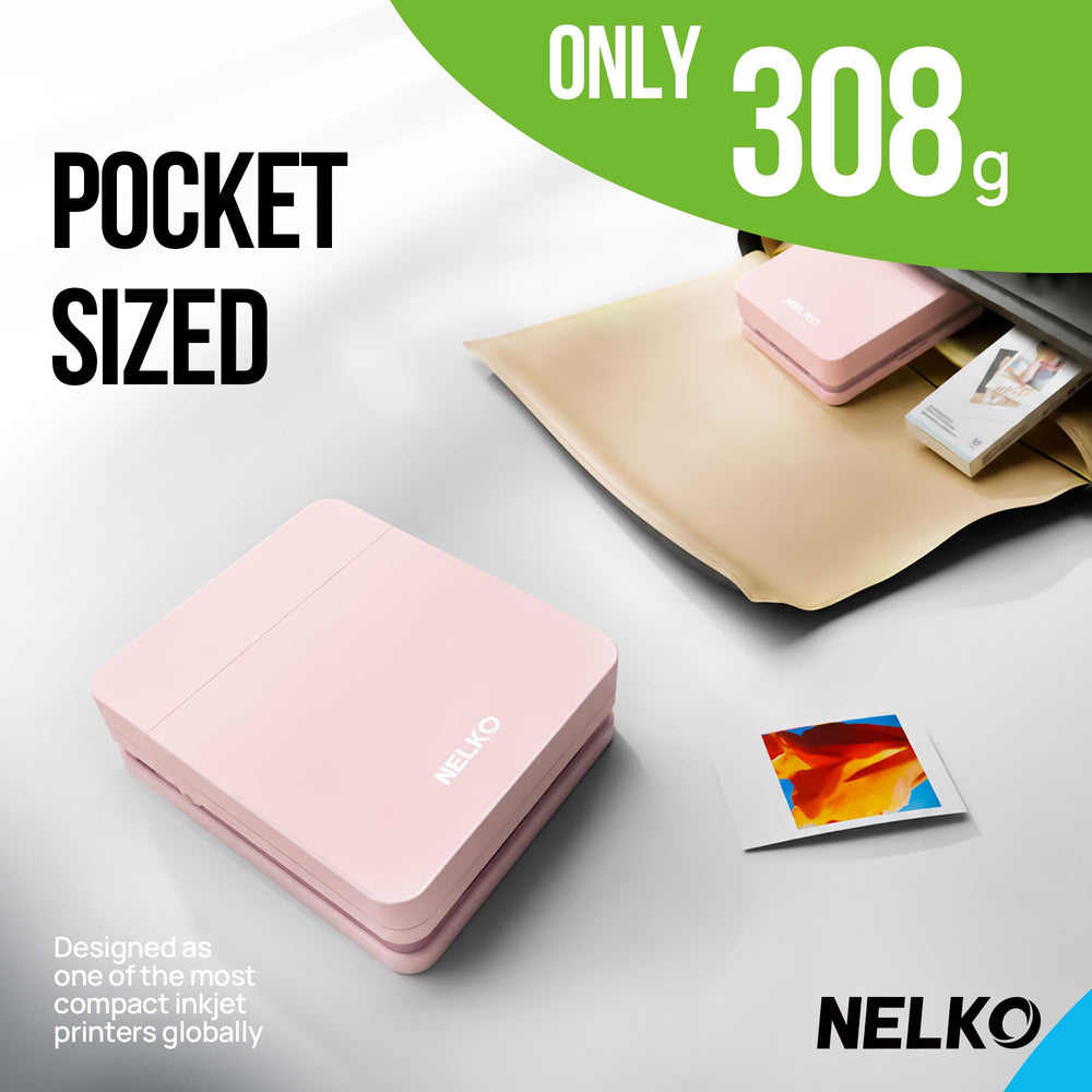 nelko PP01 next to smartphone showing pocket-sized scale for travel ease