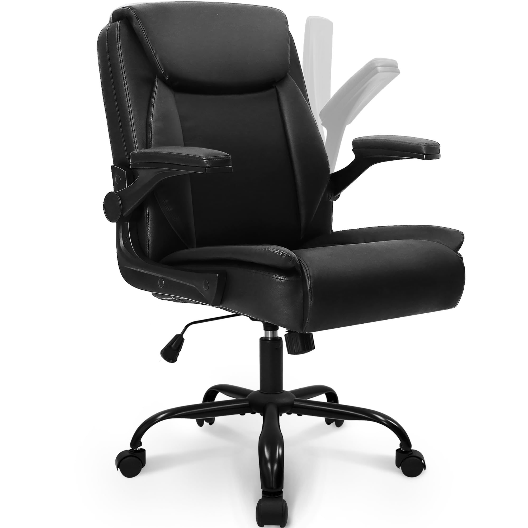 NEO CHAIR front view showing professional all-black finish and ergonomic shape