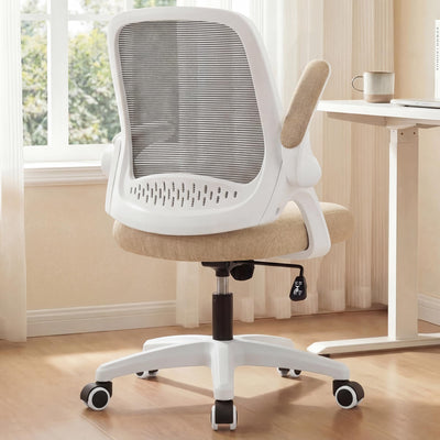 NEO CHAIR vista frontal beige con respaldo ergonómico y confort visible
