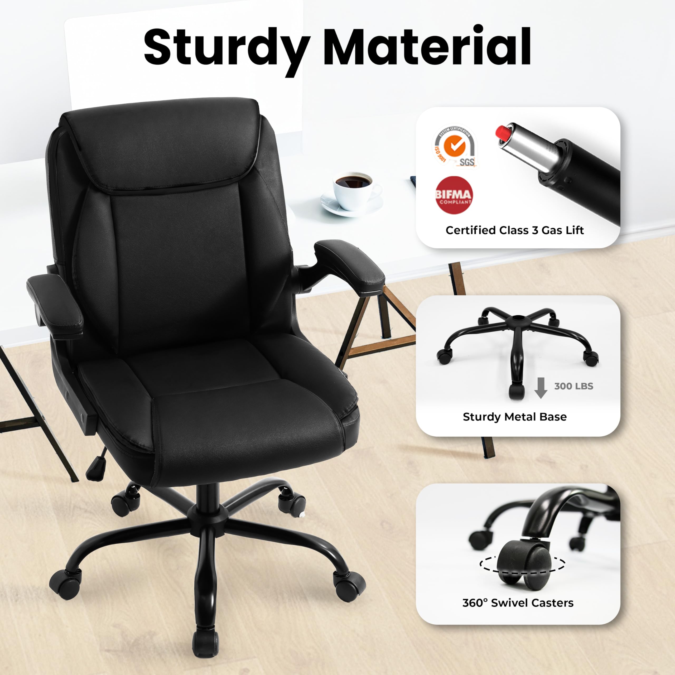 NEO CHAIR padded headrest closeup for neck comfort during long use