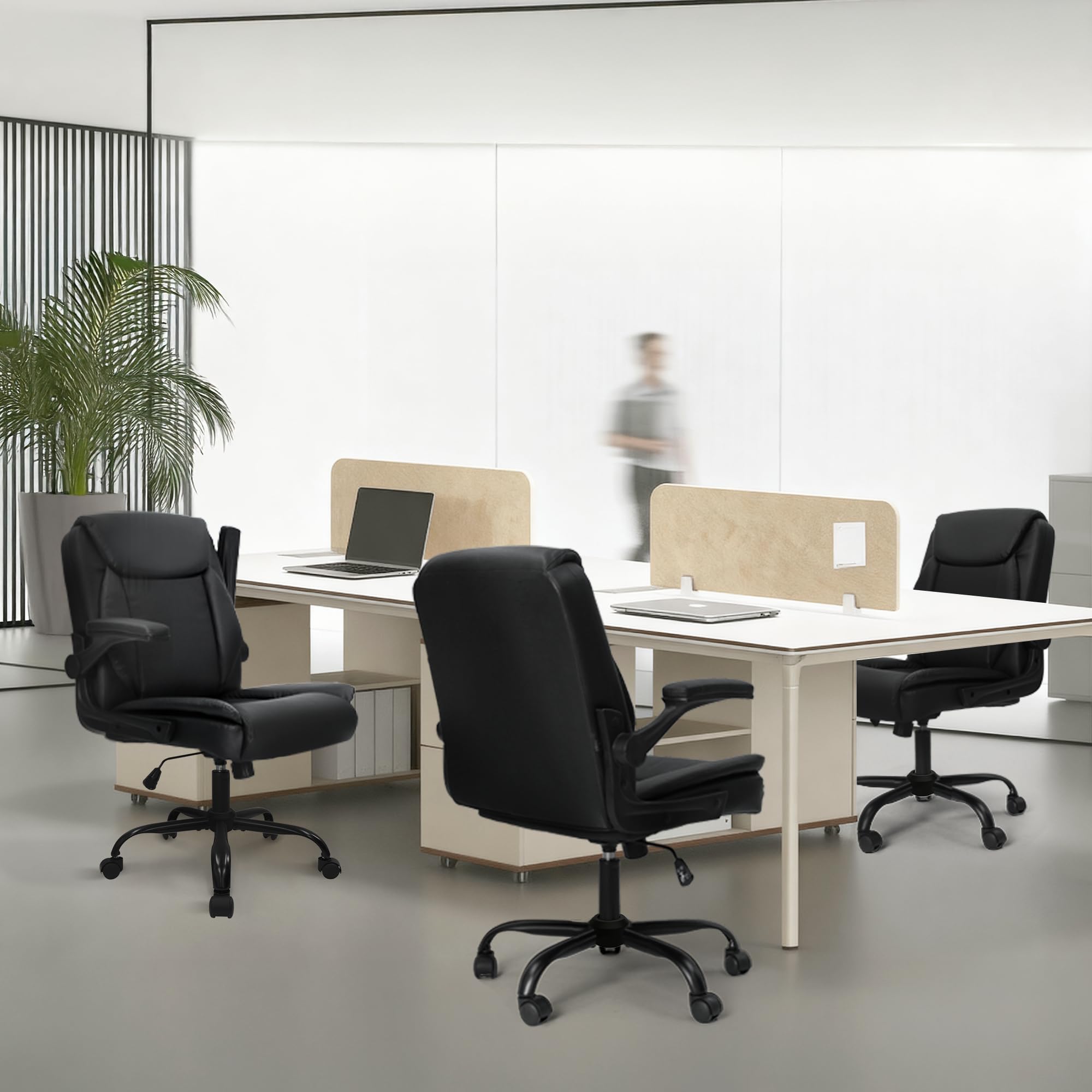 NEO CHAIR next to a person for size and scale comparison benefit