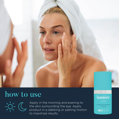 NEOCUTIS application demo patting under eye to show gentle use
