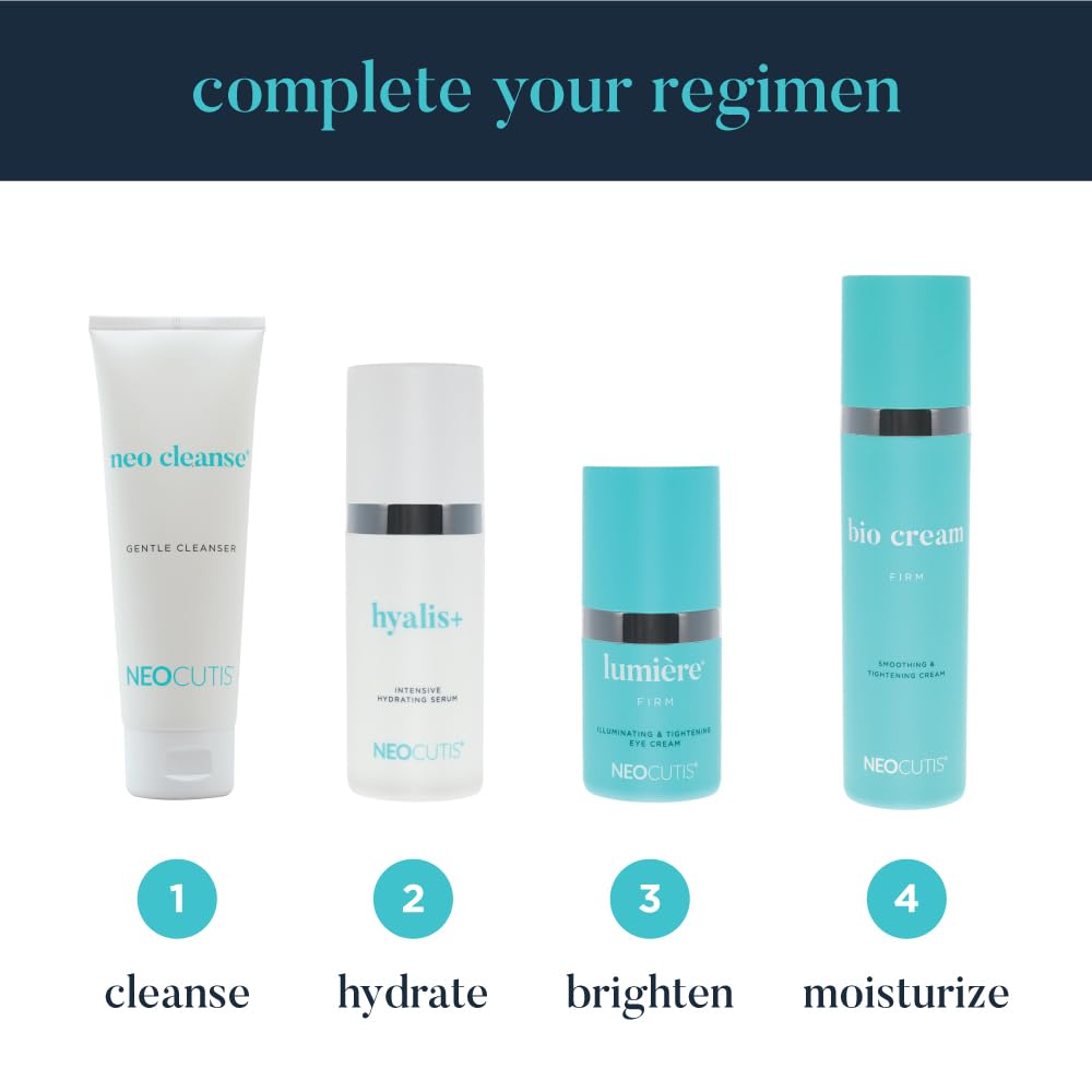 NEOCUTIS on bathroom counter staged for morning skincare routine