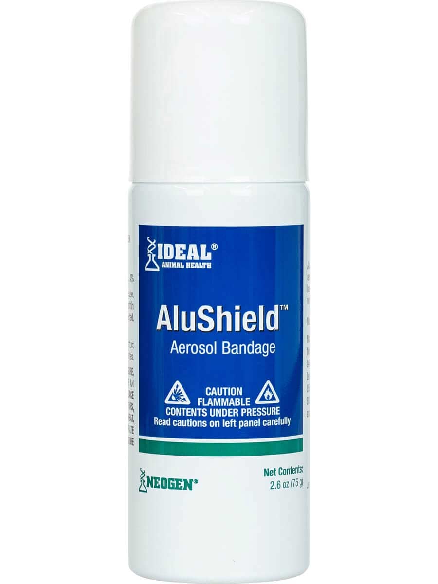 Neogen Ideal AluShield envase frontal mostrando etiqueta y tamaño práctico