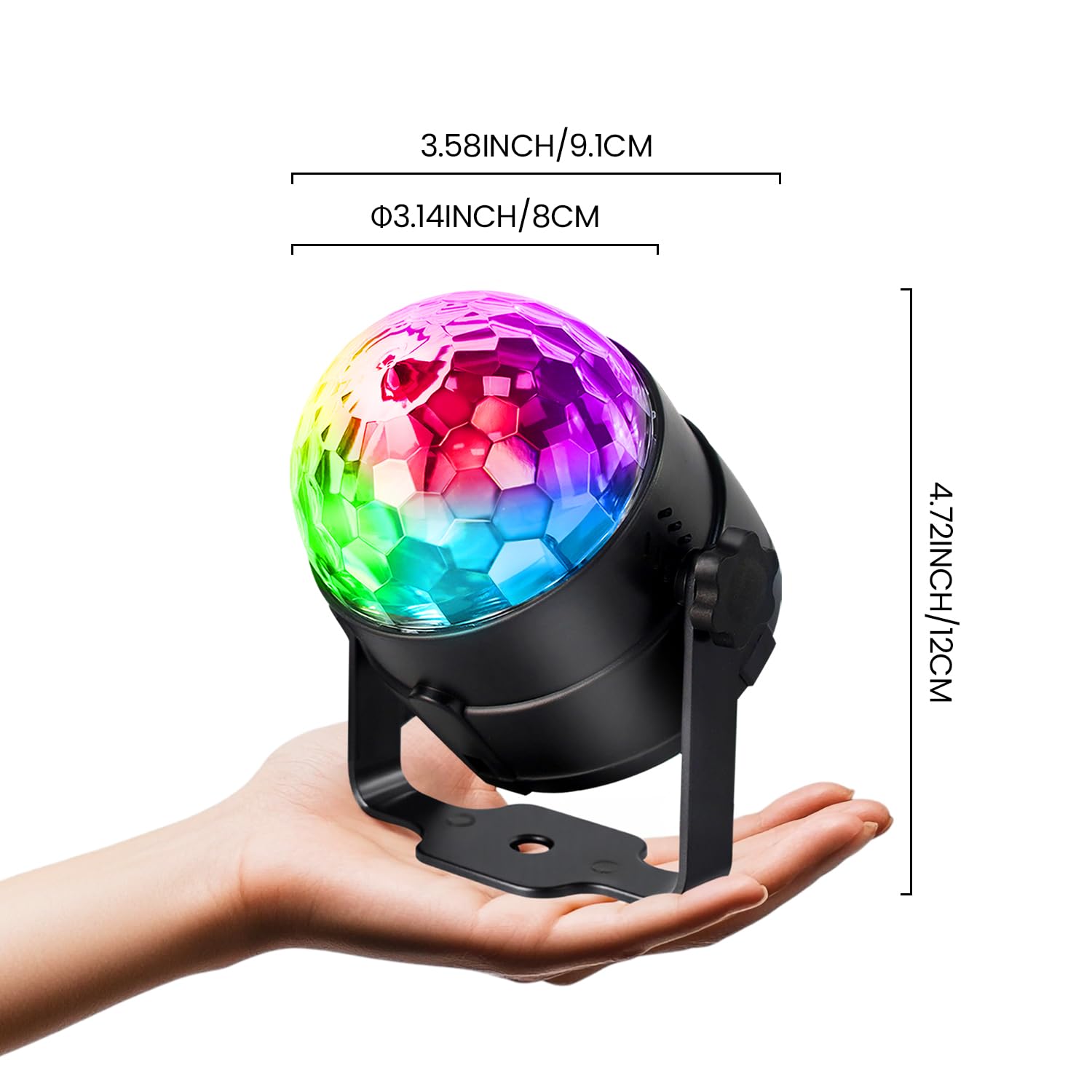 NEQUARE primer plano de las bombillas coloridas para efectos vibrantes