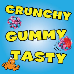 NERDS corte que revela centro gummy frutal jugoso