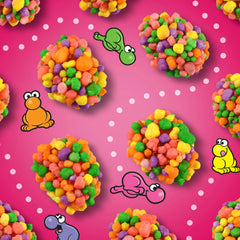 NERDS gominola en mano para mostrar tamaño y porción conveniente