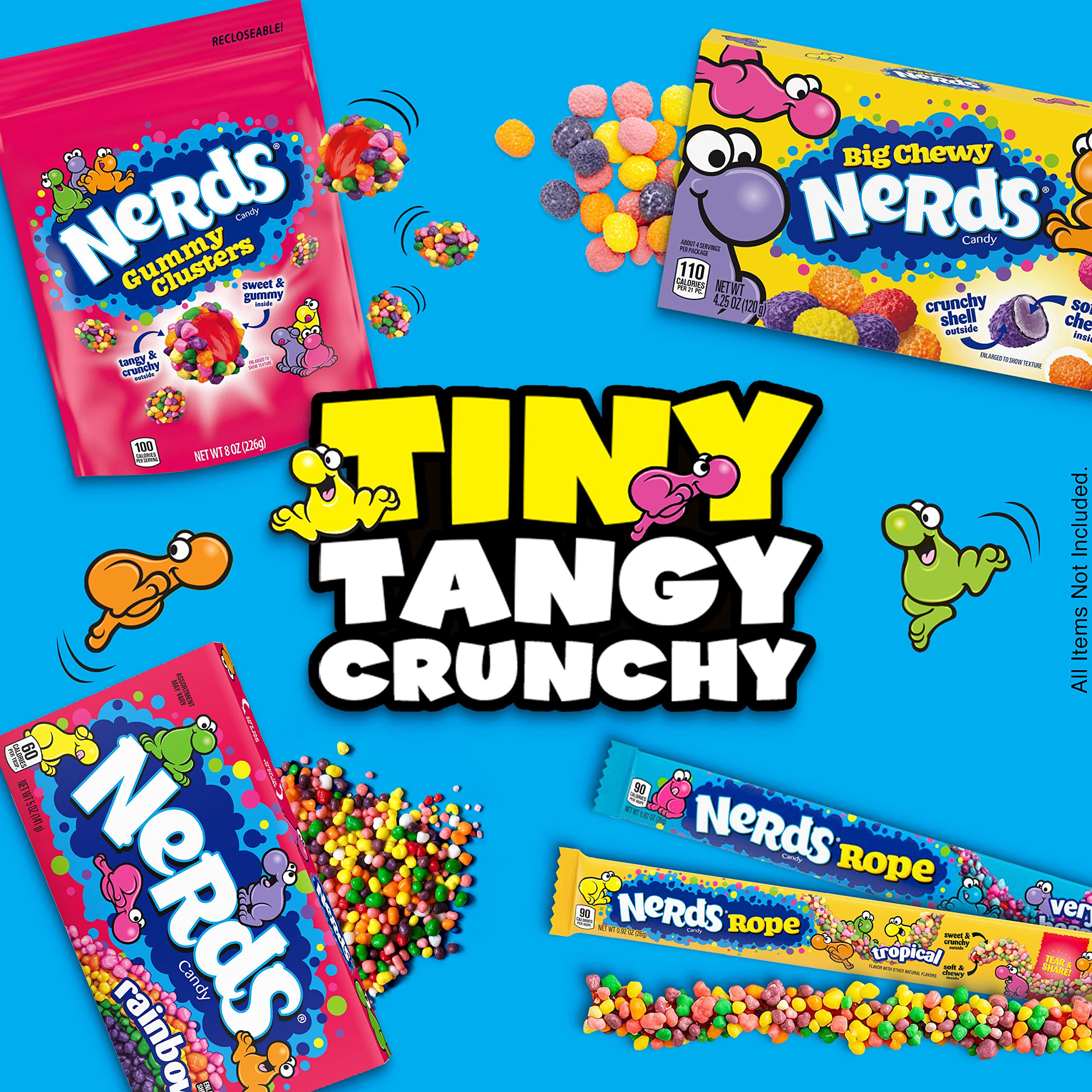 NERDS caja abierta mostrando los caramelos multicolores listos para comer