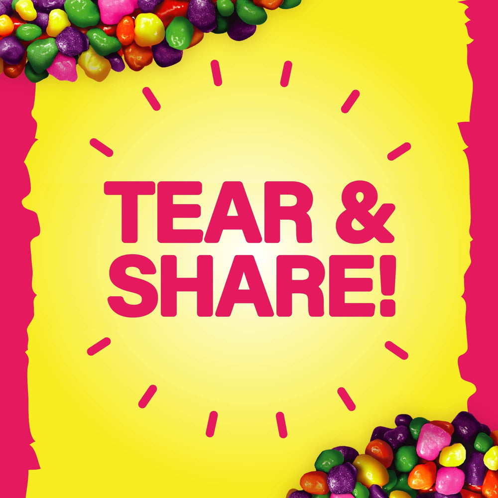 NERDS crunchy coating close-up highlighting colorful nibs and tangy flavor pop