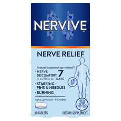 Nervive frente del empaque mostrando bote y beneficio de alivio ocasional