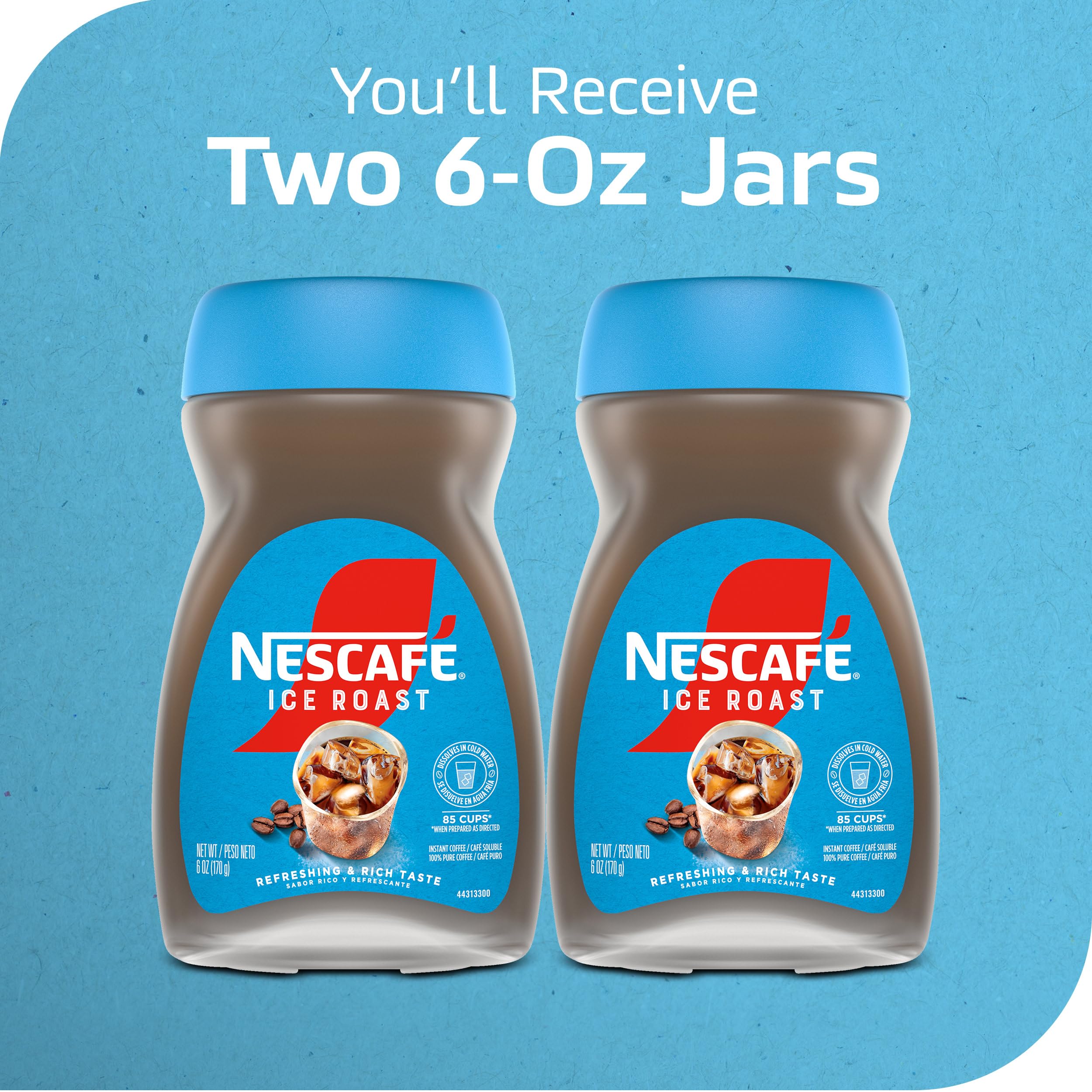 Nescafé frasco junto a mano para comparar tamaño y portabilidad