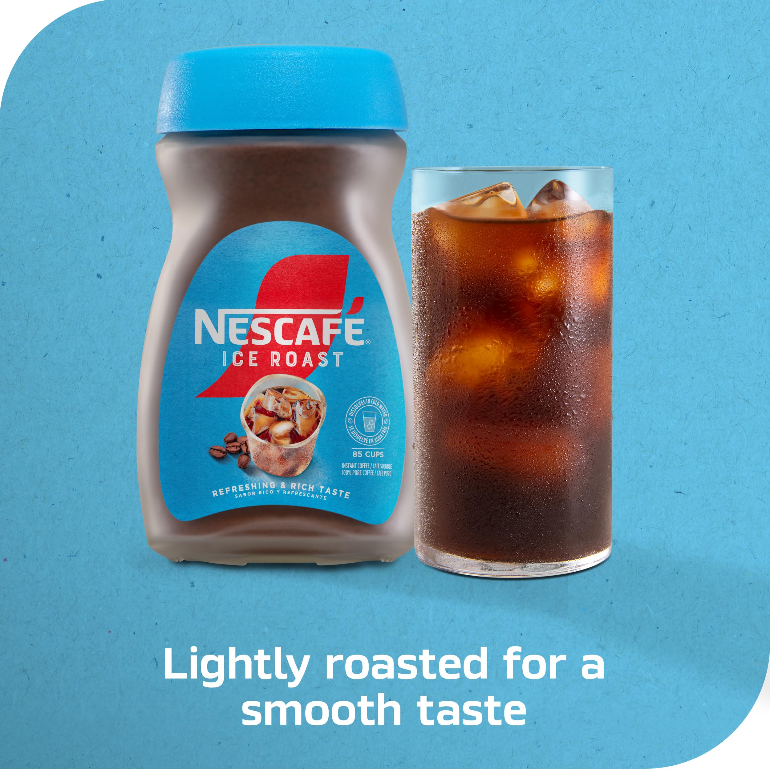 Nescafé primer plano del polvo instantáneo con disolución rápida
