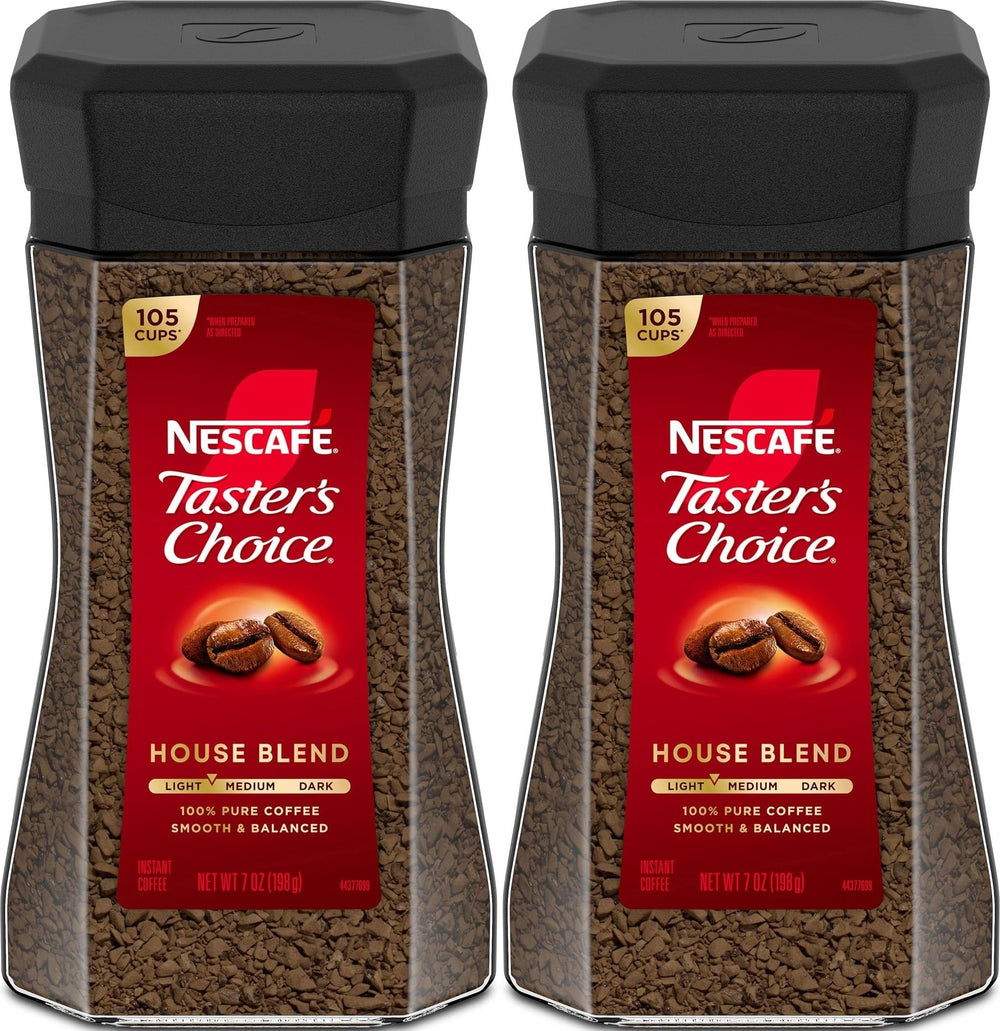 NESCAFÉ Taster's Choice frascos frontales mostrando el pack doble y conveniencia