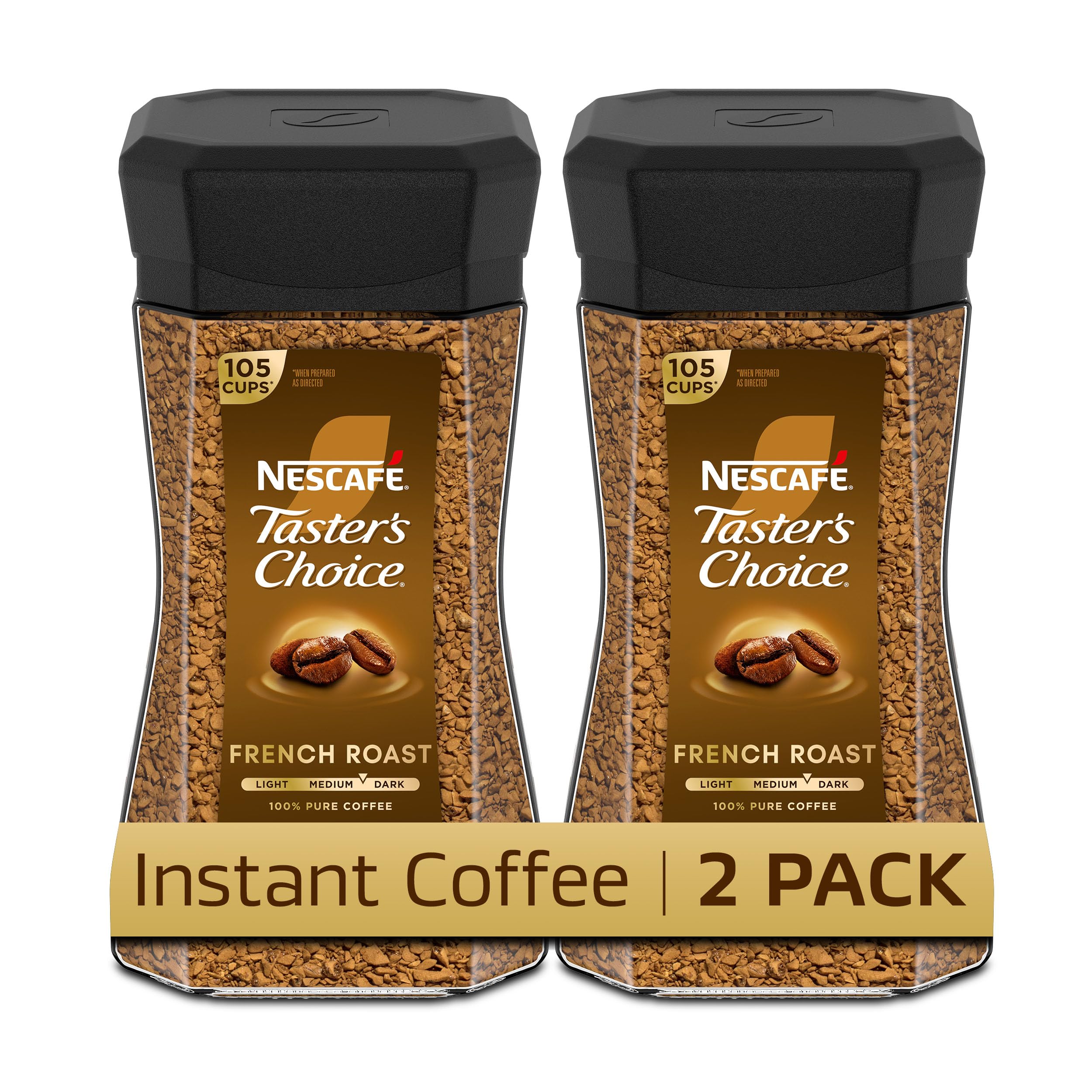 NESCAFÉ Taster's Choice vista frontal con frasco y etiqueta clara y atractiva