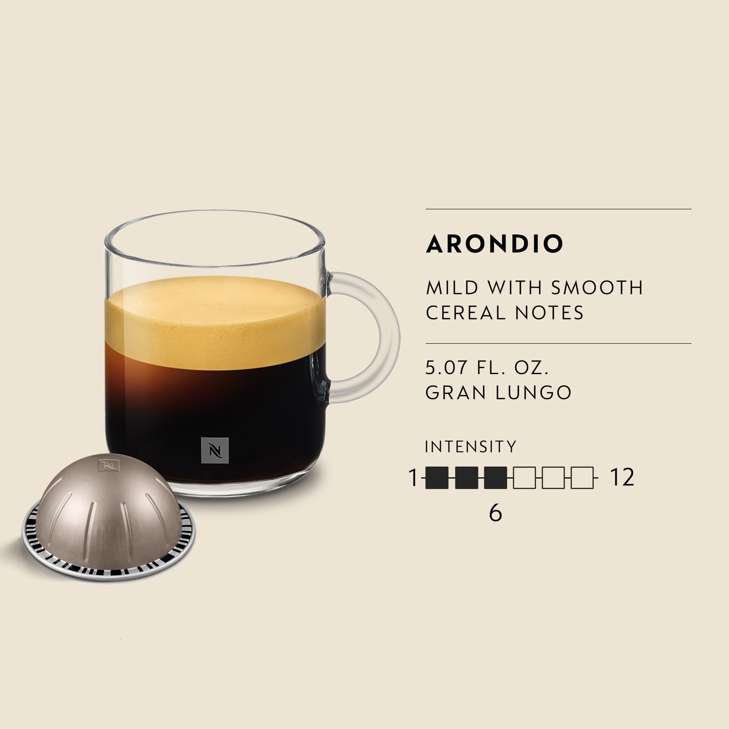 Nespresso crema de Arondio en espresso resaltando textura y aroma