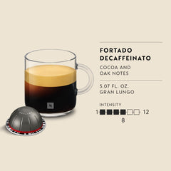 Nespresso Fortado Decaffeinato crema densa y textura que realza cuerpo del café
