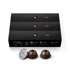 Nespresso Intenso capsule close-up highlighting pod design and freshness benefit