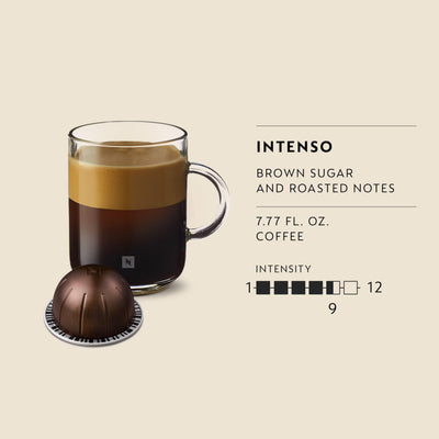 Nespresso Intenso crema top view demonstrating thick crema and texture benefit