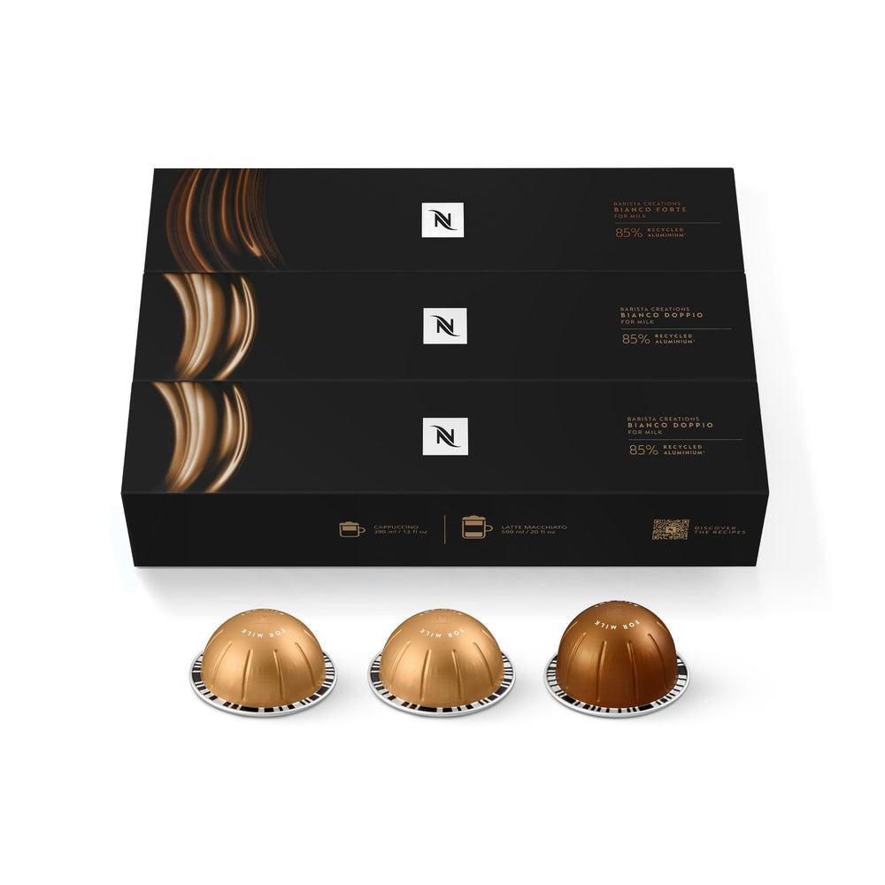 Nespresso Vertuo capsules arranged to show variety and freshness preservation