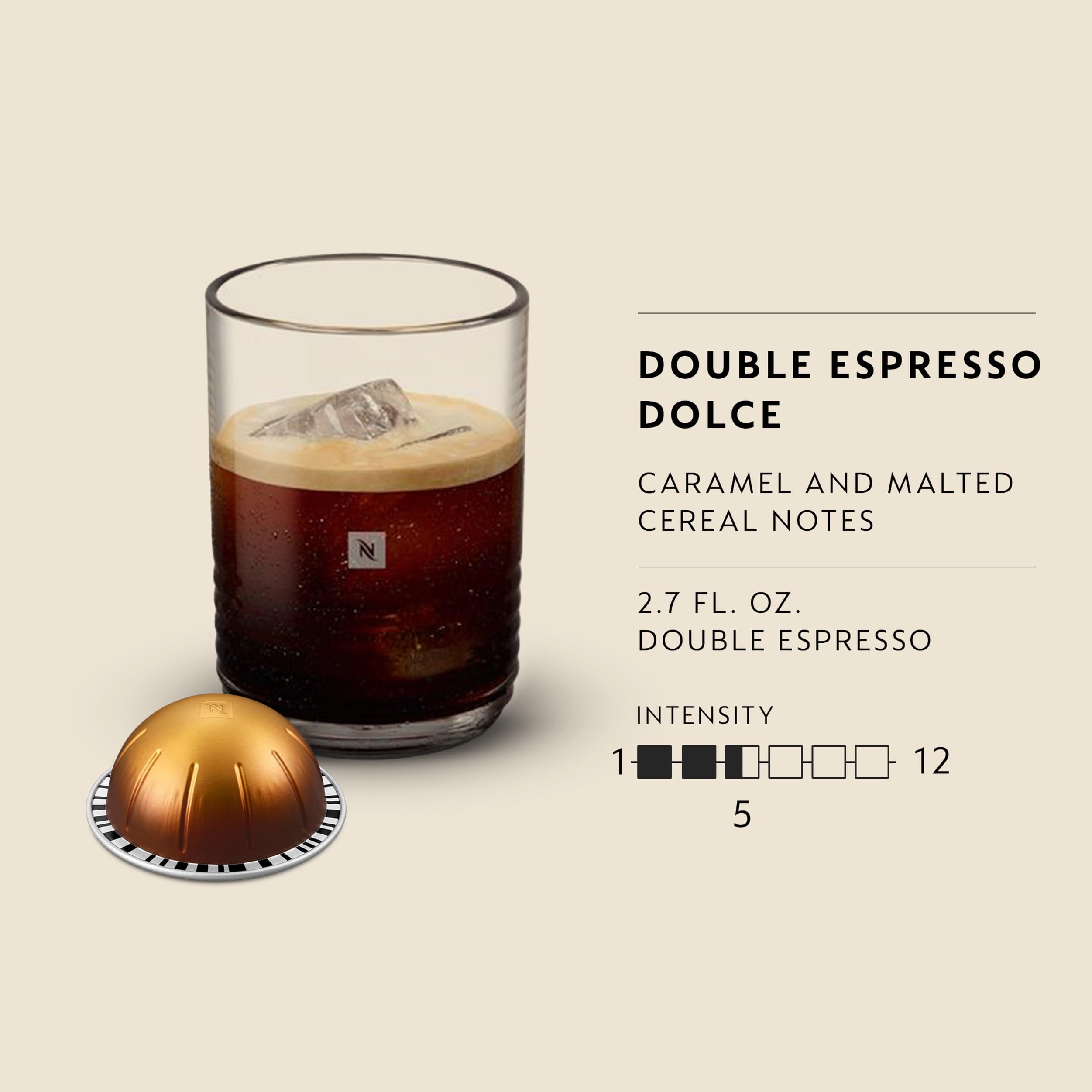 Pouring double espresso with rich crema highlighting Nespresso flavor balance