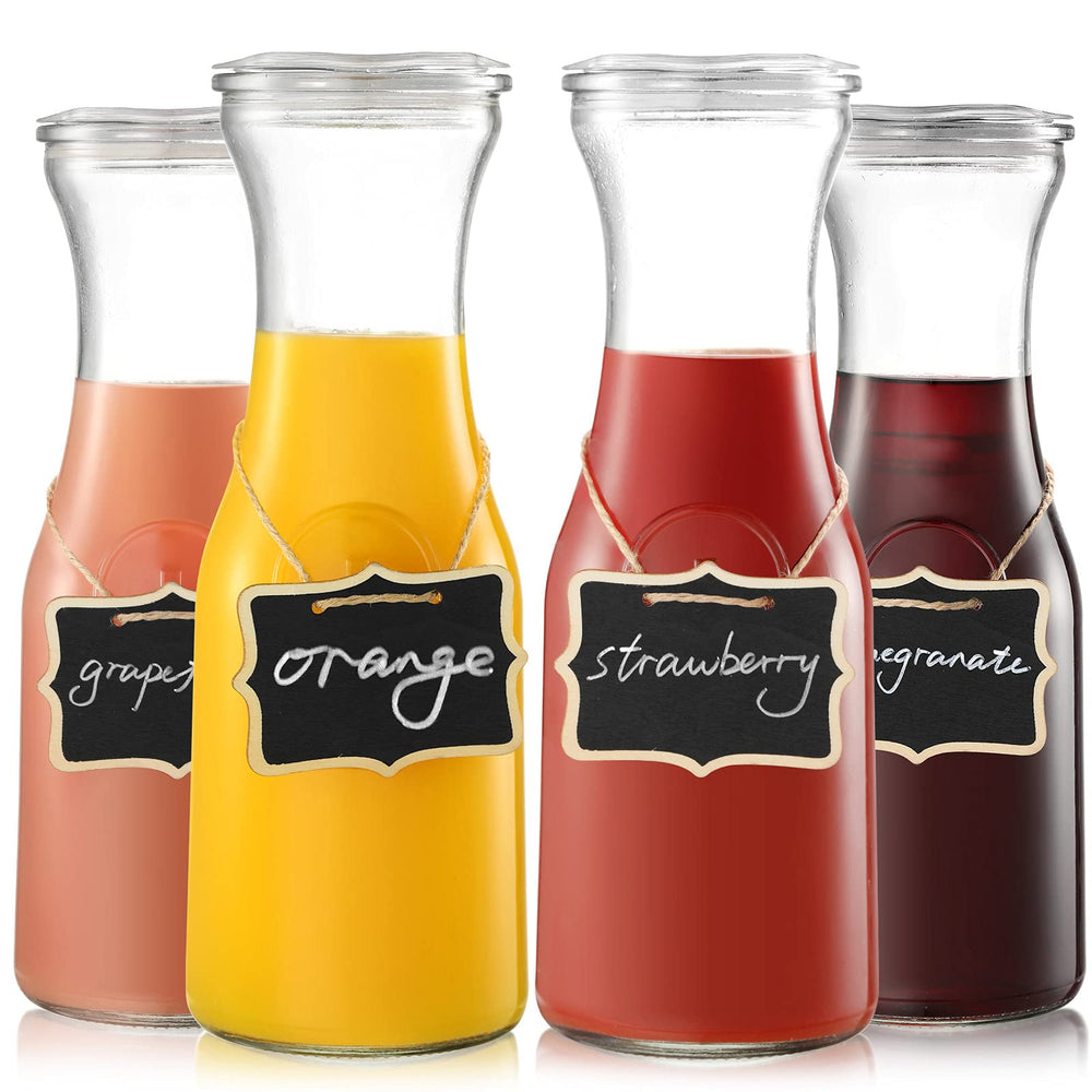 NETANY front view of four clear carafes showing elegant serving set and organization benefit