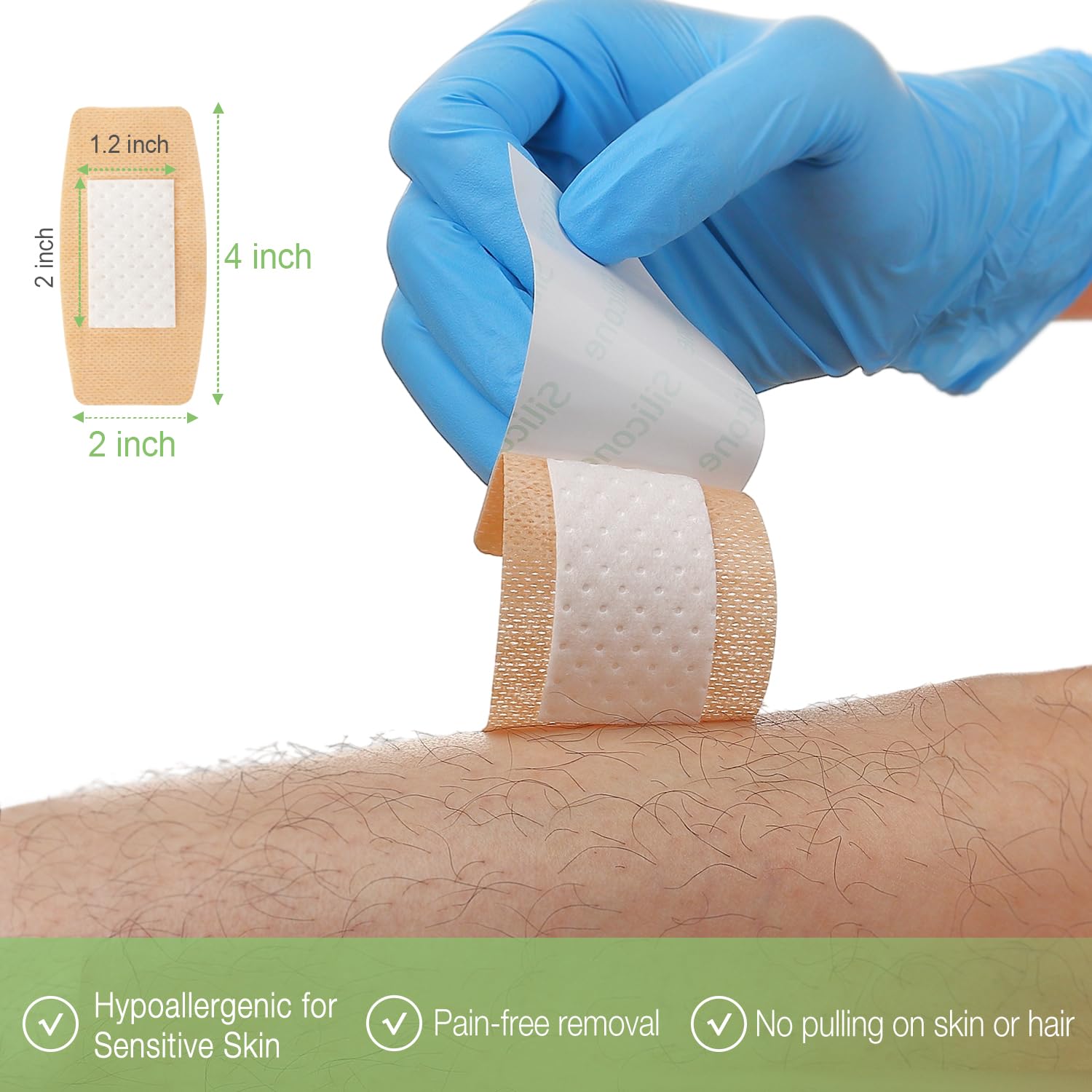 NEUHEILS primer plano de la almohadilla no adhesiva y su protección