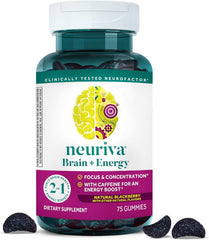 NEURIVA caja frontal mostrando 75 cápsulas y beneficios clave