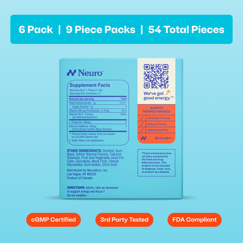 Neuro cinnamon nutrition and directions closeup emphasizing clear usage guidance