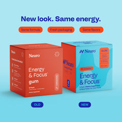 Neuro cinnamon pack opened to show individual sugar-free gum pieces for portability