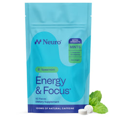 Neuro bote frontal mostrando mints spearmint y beneficio de energía portátil