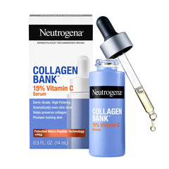 Neutrogena frasco delantero del suero muestra diseño y dosis fácil de aplicar