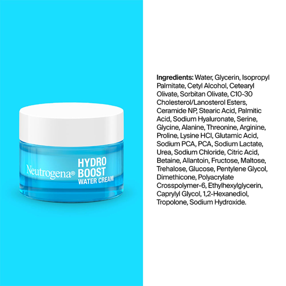 Neutrogena etiqueta de ingredientes cerca resalta ácido hialurónico