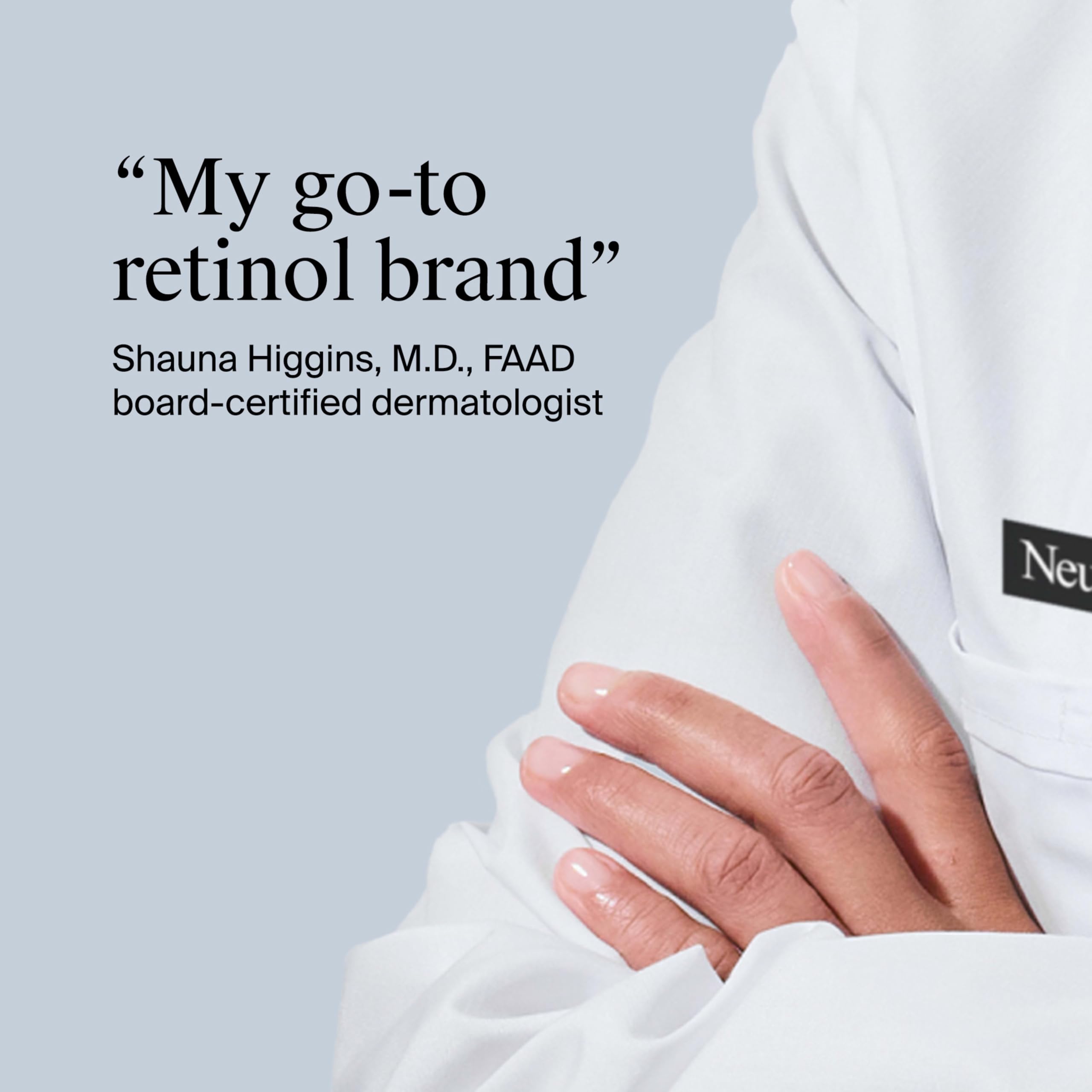 Etiqueta de Neutrogena con lista de ingredientes destacando retinol y SPF