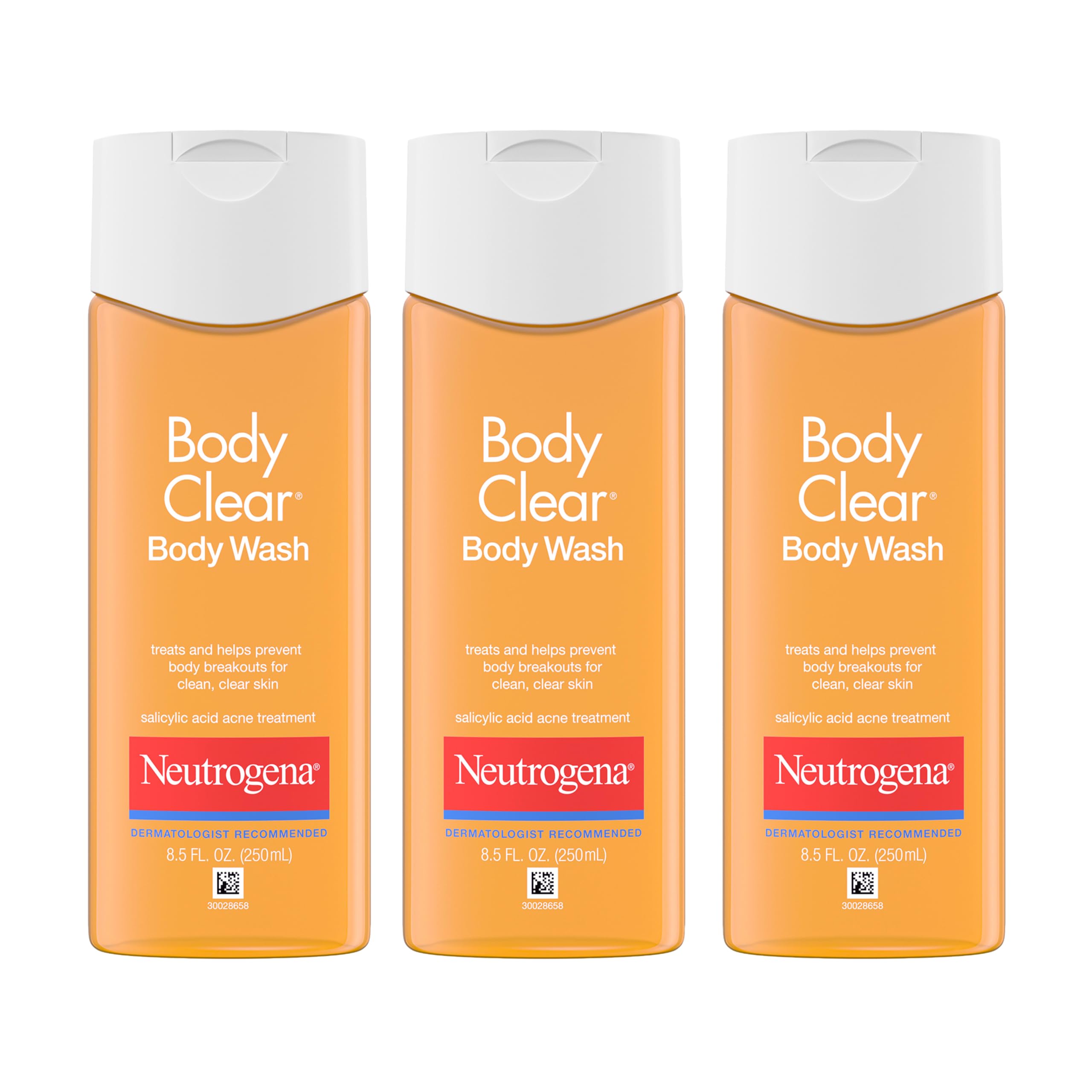 Neutrogena frontal pack mostrando las tres botellas y beneficio de suministro continuo