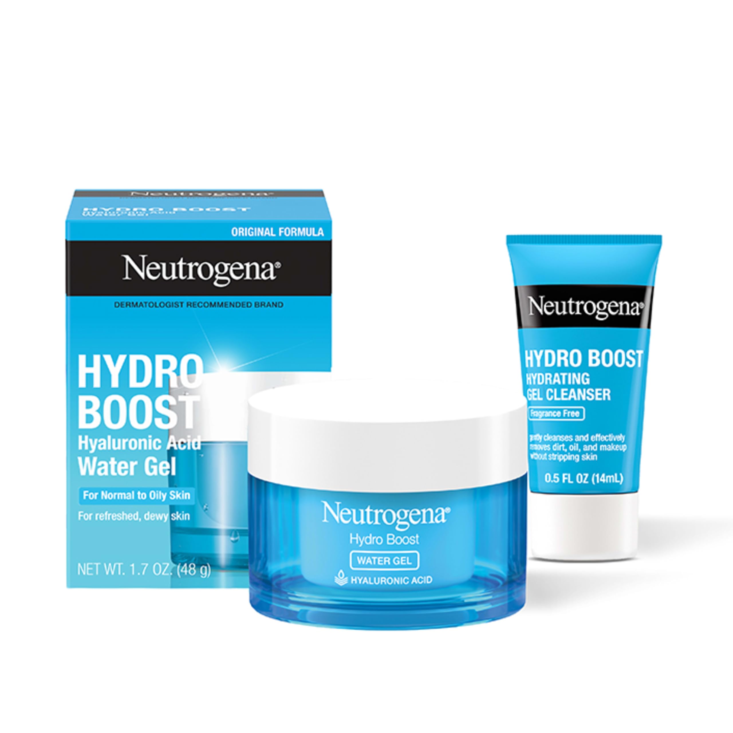 Neutrogena gel hidratante frente del empaque mostrando tamaño y beneficio hidratación