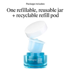 Neutrogena jarra de vidrio reusable cerrada que destaca el envase sostenible y elegante