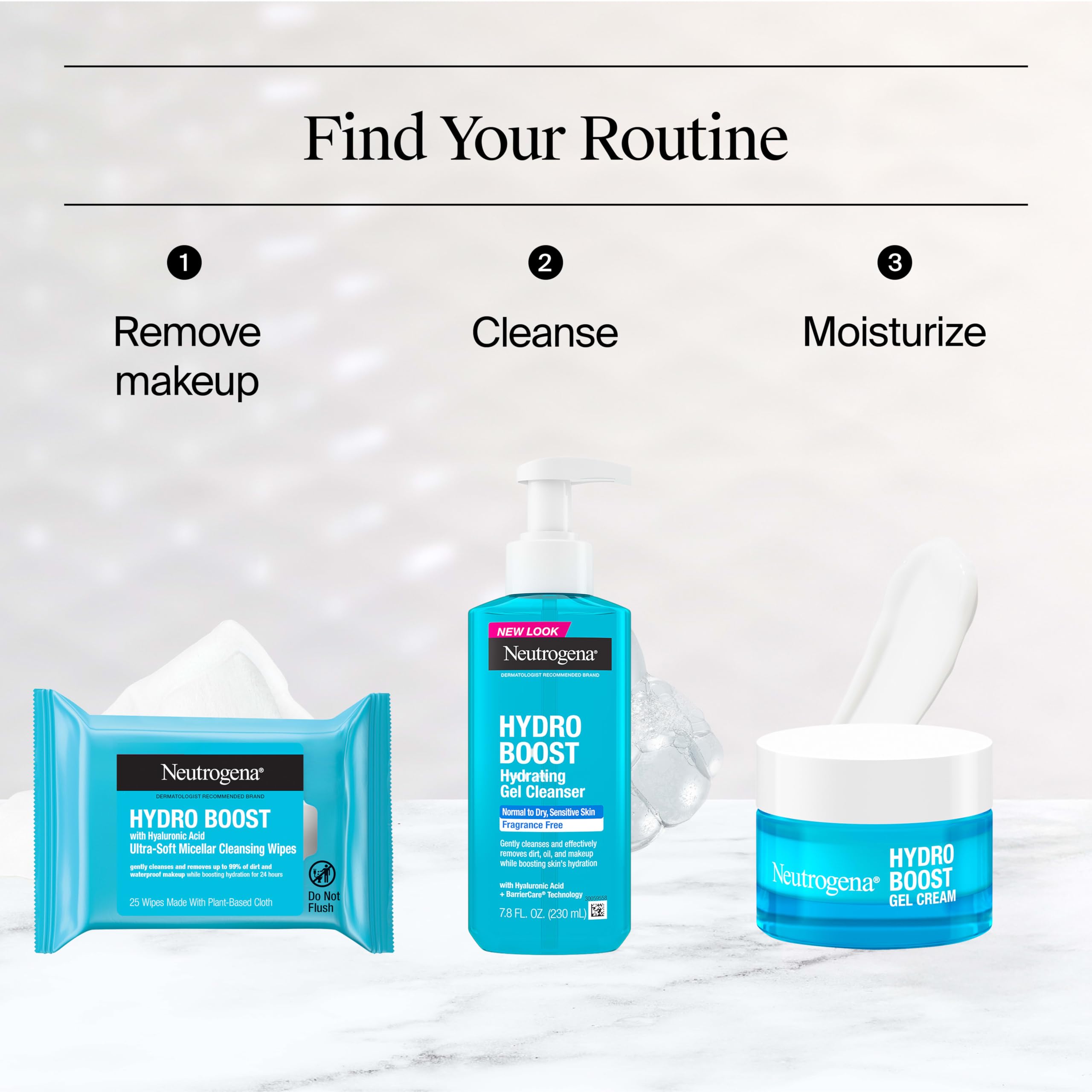 Neutrogena Hydro Boost comparación de tamaño para llevar en bolso