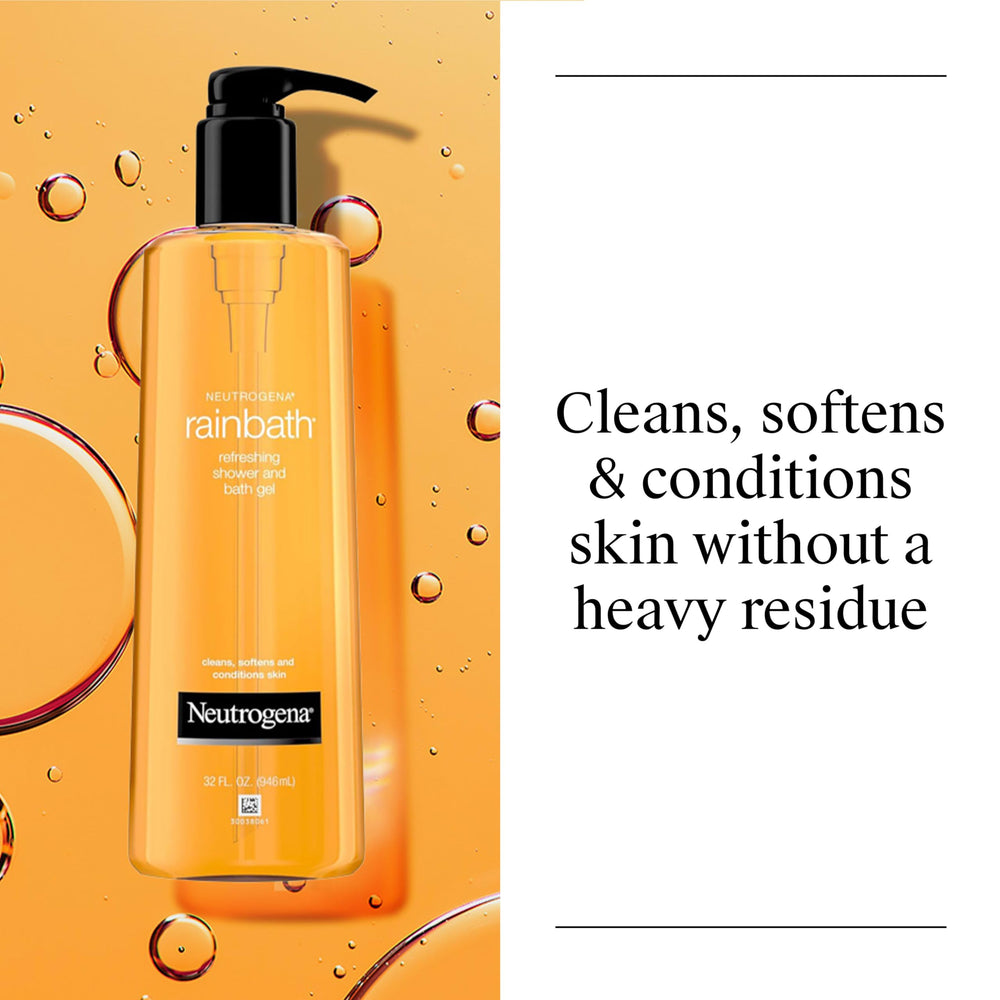 Neutrogena Rainbath textura del gel en primer plano mostrando suavidad y fácil aplicación