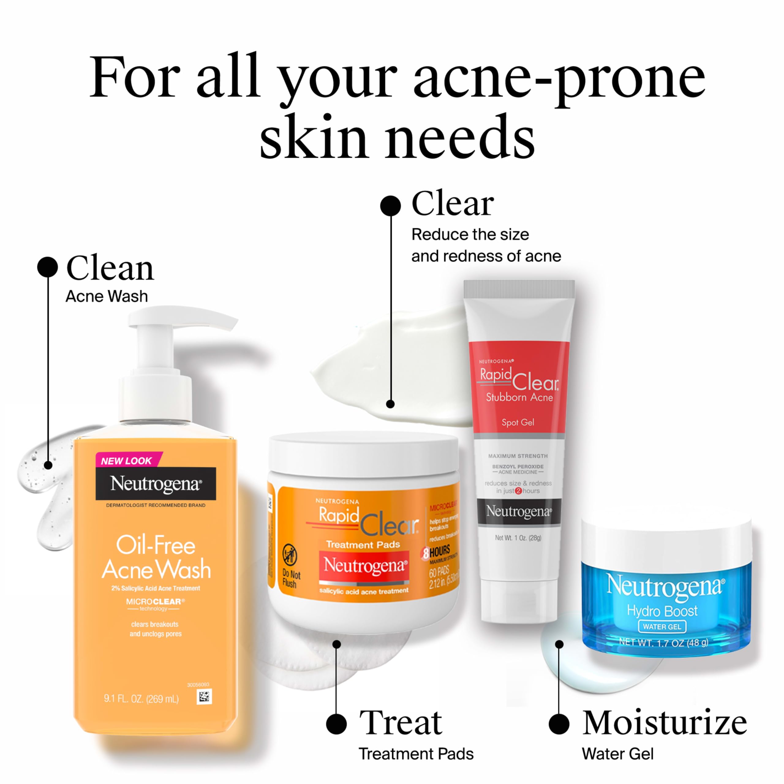 Neutrogena tres cajas apiladas destacando cantidad de 3x60 unidades