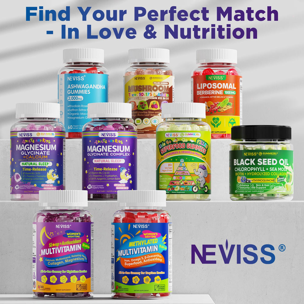 NEVISS gráfico visual de beneficios, enfocado en relax y absorción