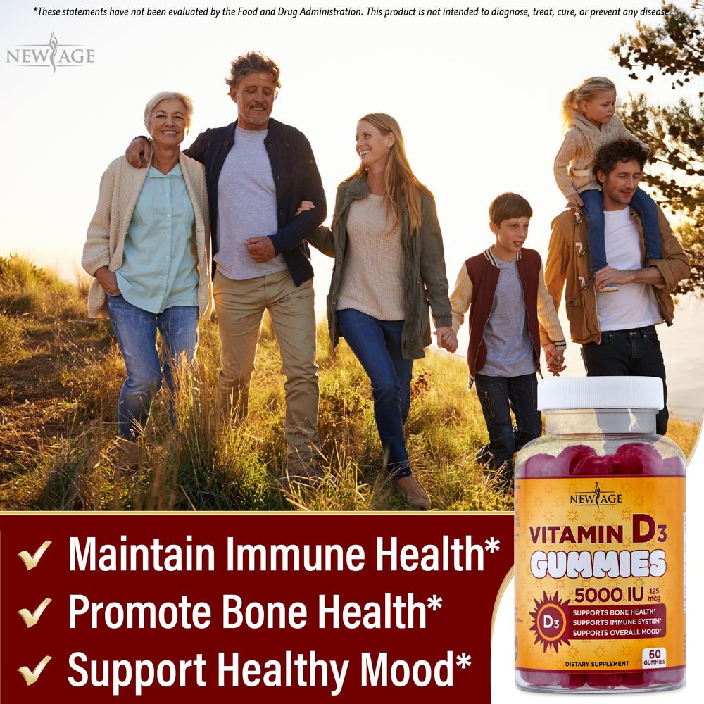 NEW AGE supplement facts label close-up showing potency and ingredient transparency